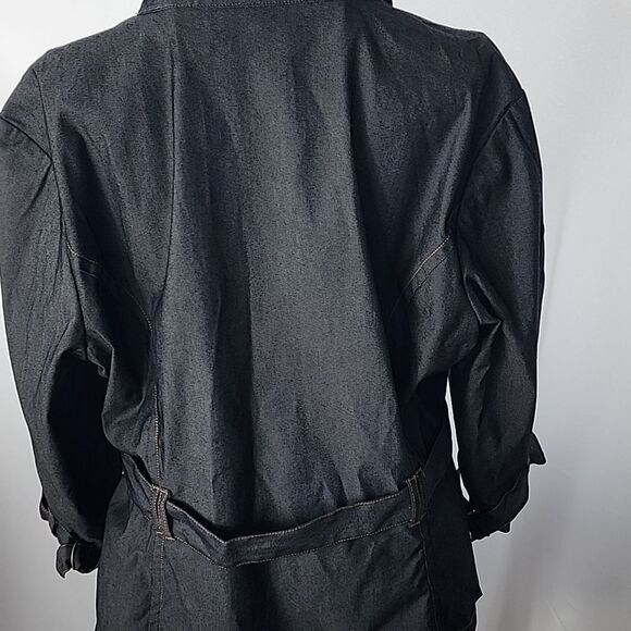 Vintage Tie Front 3/4 Sleeves Two Button Jacket With Collar Sleeve Detail Sz 14 - Picture 7 of 8